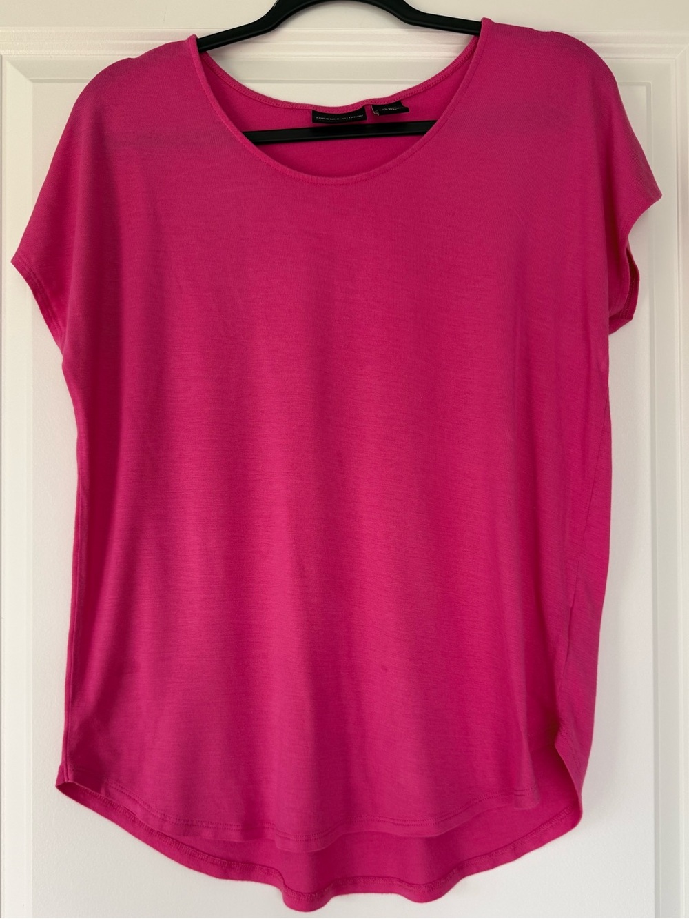 Adrienne Vittadini Bright Fuchsia Scoop Neck Short Sleeve Top